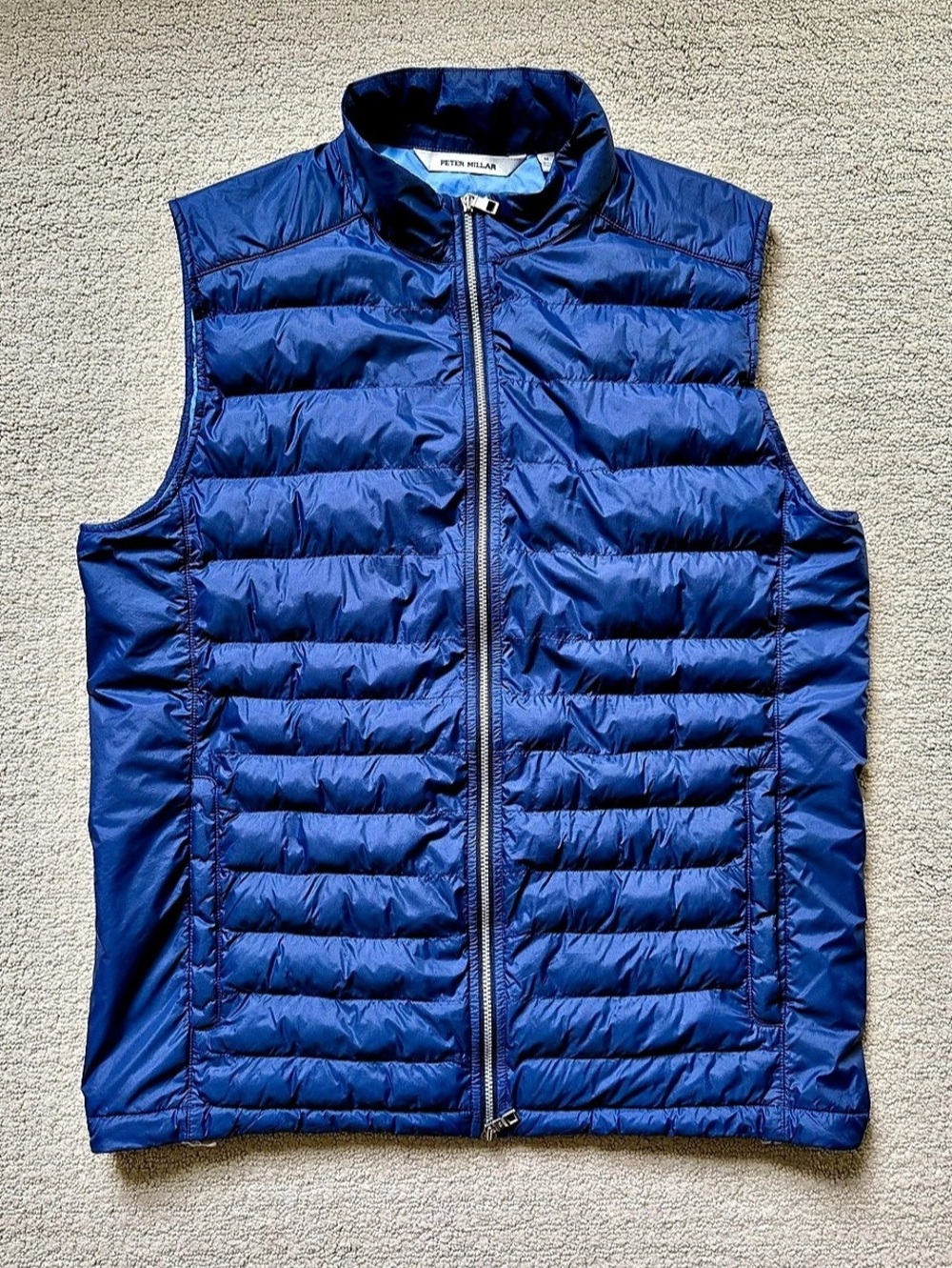 Peter Millar Crown Elite Light Vest Men's Quilted Puffer Vest Blue Medium